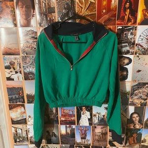Green F21 Quater Zip Sweatshirt